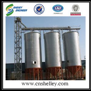 Corrugated galvanized 500m3 cone bottom cotton seed storage silo